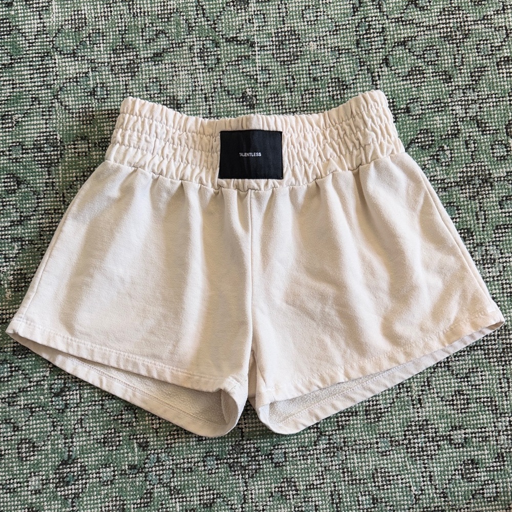TALENTLESS Women's Cream Athletic Shorts